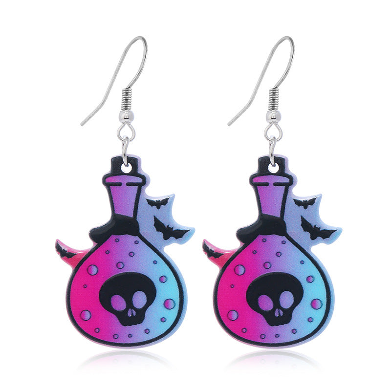 Wholesale Halloween Hand Bat Earrings
